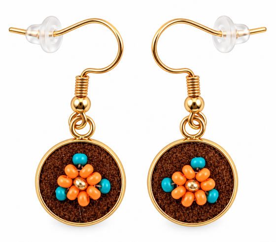 Moose Hide Beaded Hook Earrings