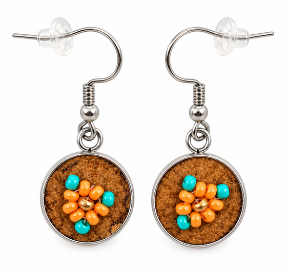 Moose Hide Beaded Hook Earrings