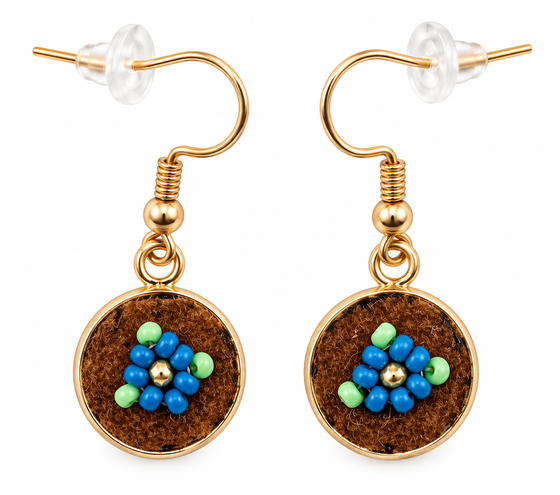 Moose Hide Beaded Hook Earrings