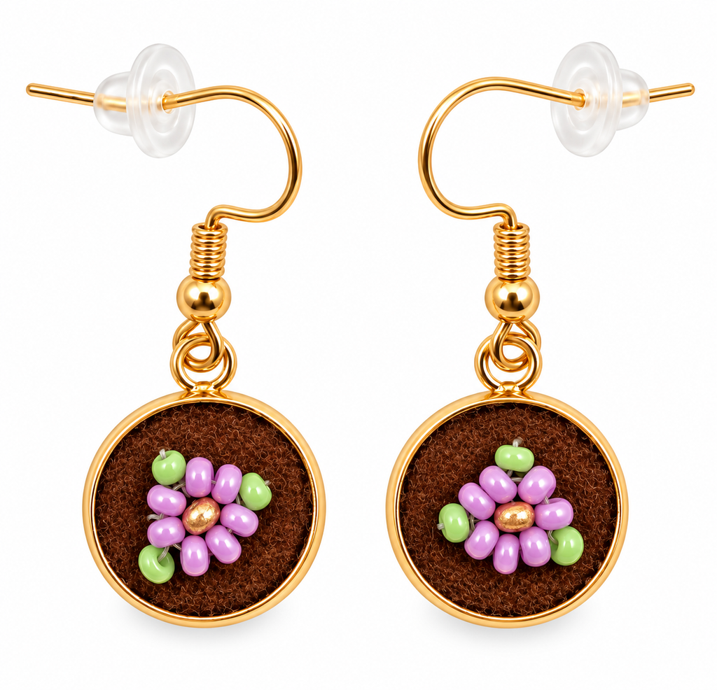 Moose Hide Beaded Hook Earrings
