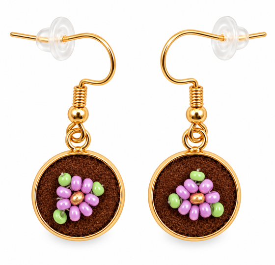 Moose Hide Beaded Hook Earrings