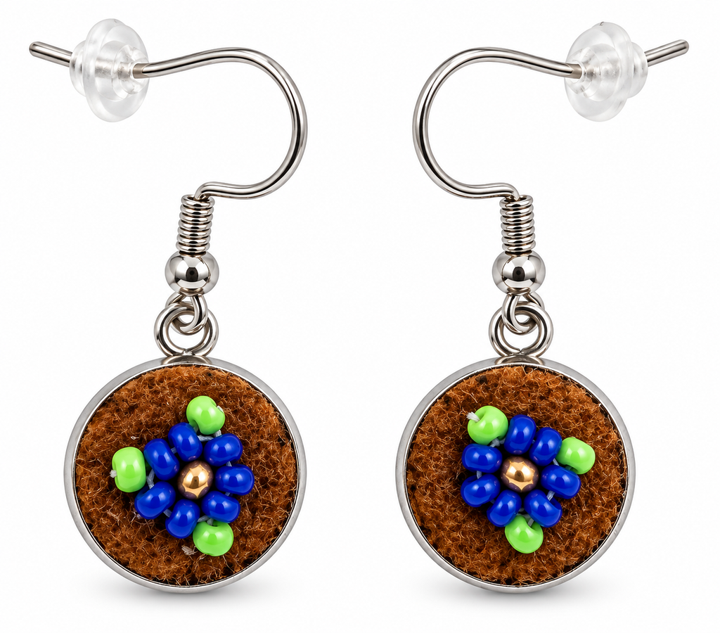 Moose Hide Beaded Hook Earrings