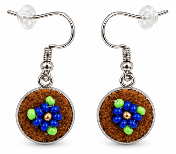 Moose Hide Beaded Hook Earrings