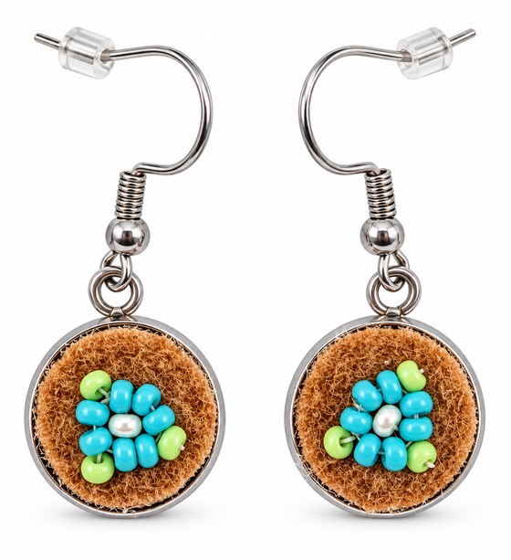 Moose Hide Beaded Hook Earrings