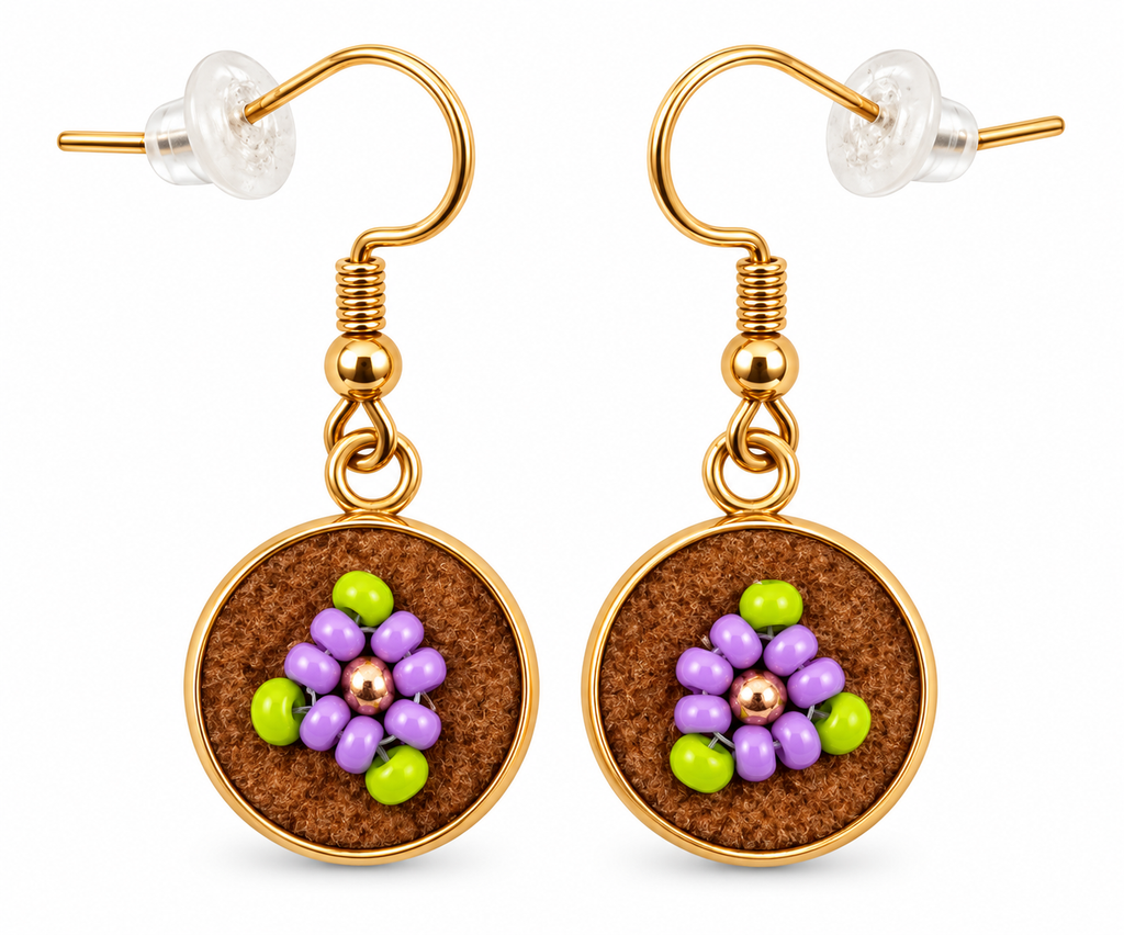 Moose Hide Beaded Hook Earrings