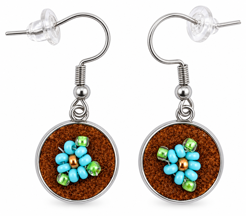 Moose Hide Beaded Hook Earrings