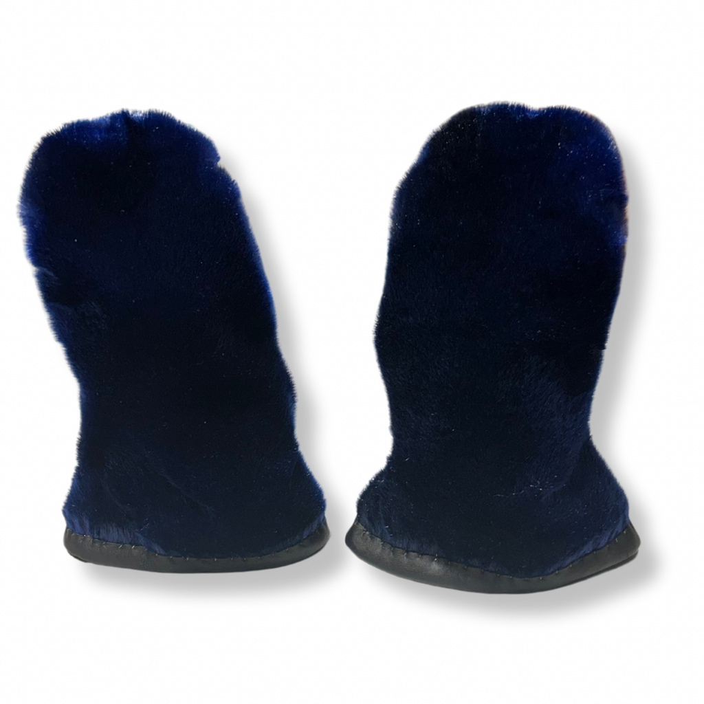 Men’s Large Navy Blue Sealskin Mittens - Sanija Padluq