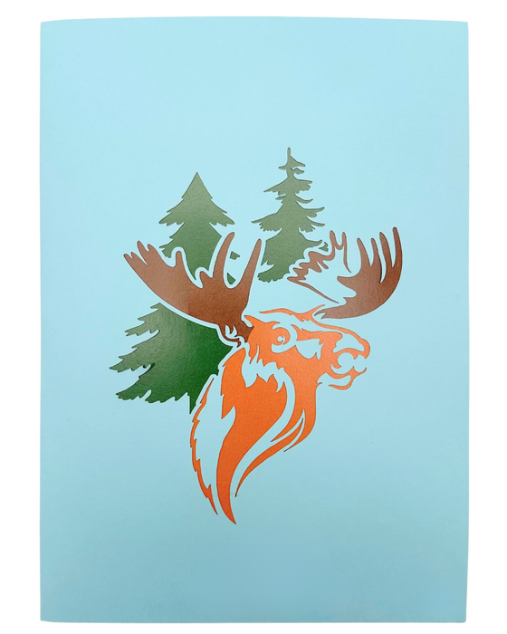 Moose 3D Pop-Up Art Card