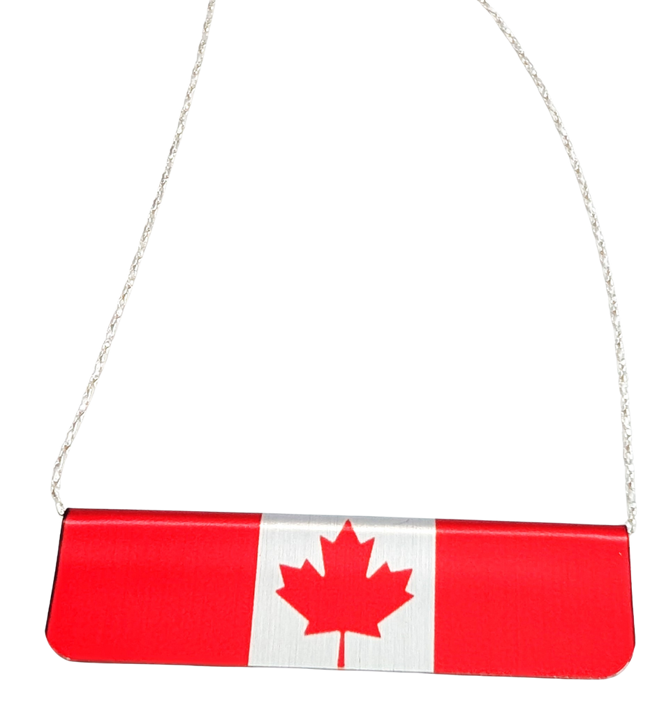 Reversible Red Flag Bar Necklace