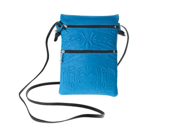 Deerskin Crossbody Pouch - Turquoise