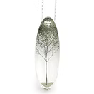 Oval Green Tree Necklace