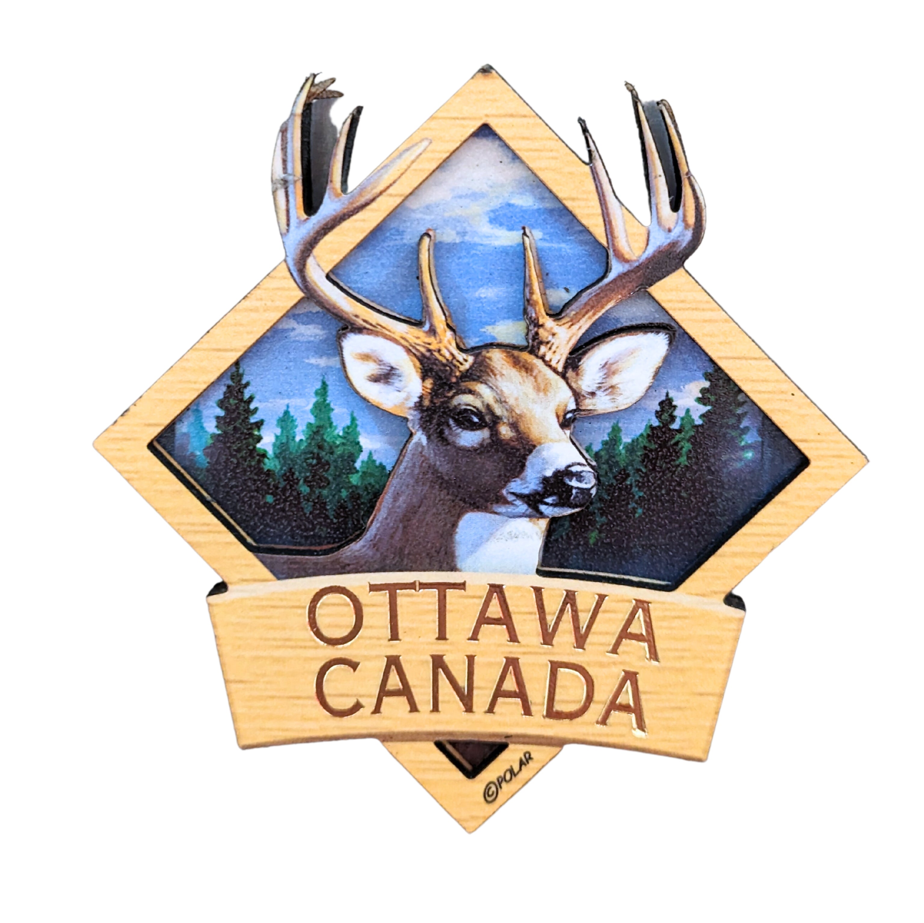Ottawa Canada Buck Deer Wooden Made In Canada Gifts
