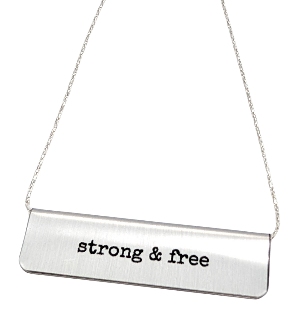 Reversible Red Flag Bar Necklace