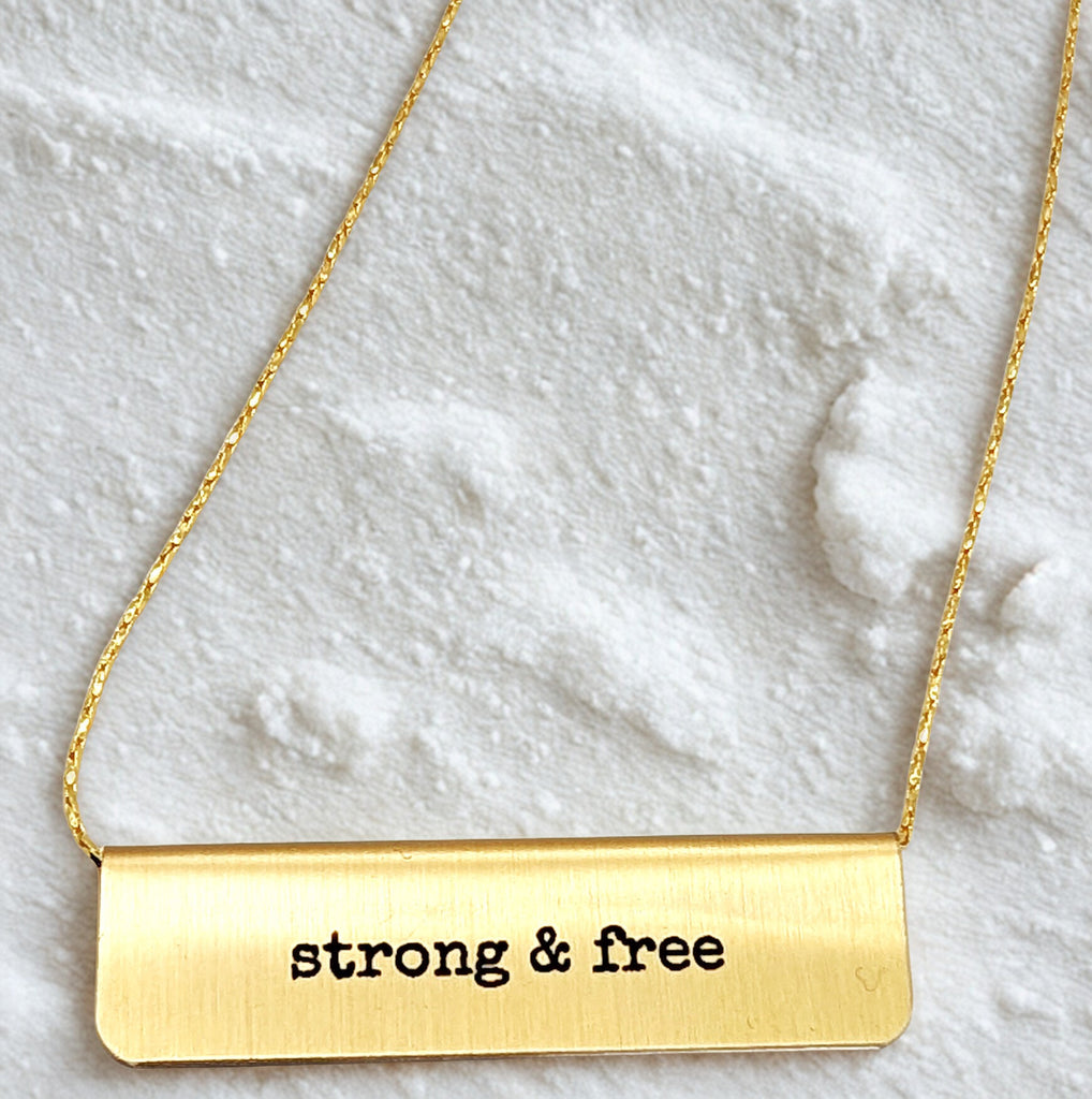 Reversible Black Flag Bar Necklace