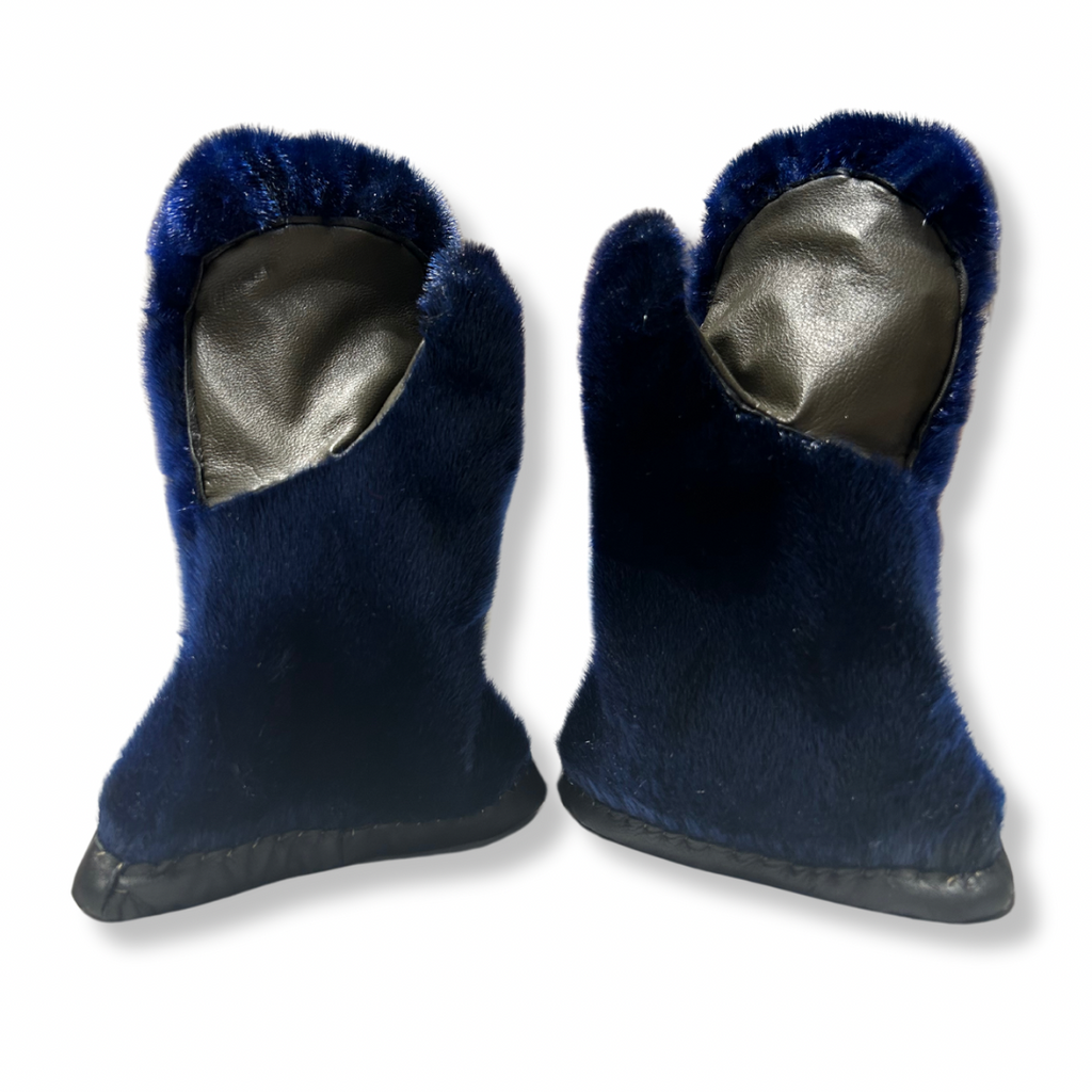 Men’s Large Navy Blue Sealskin Mittens - Sanija Padluq