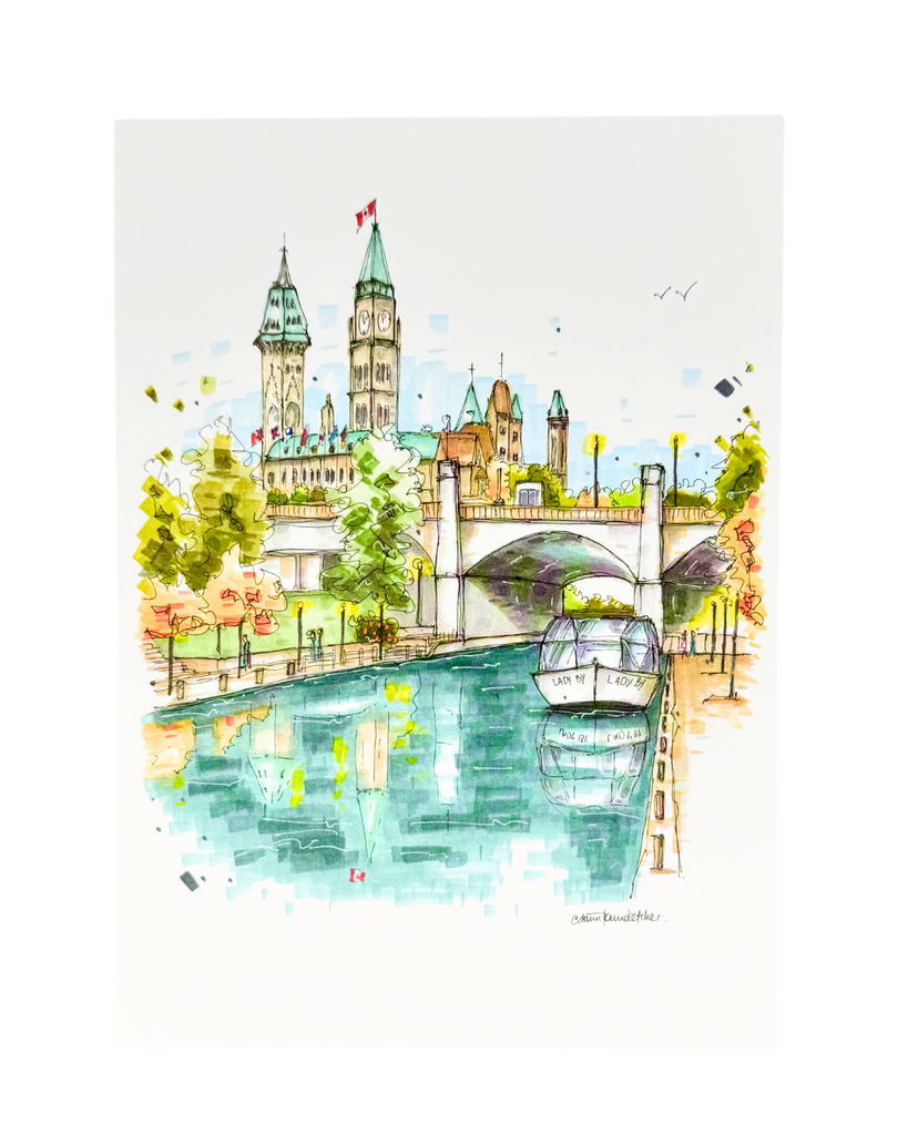Rideau Canal and Parliament Building Sketch