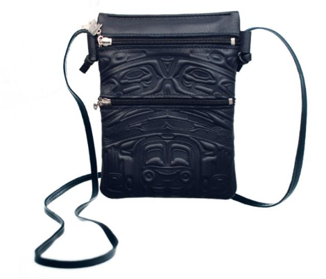 Deerskin Crossbody Pouch - Black