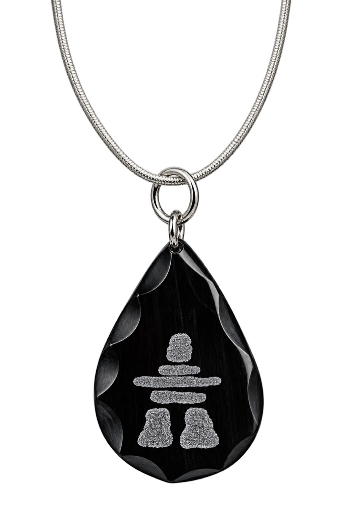 Baleen Inukshuk Pendent - Sandy Maniapik