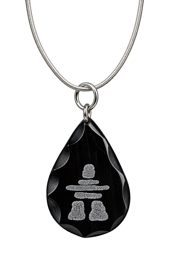 Baleen Inukshuk Pendent - Sandy Maniapik
