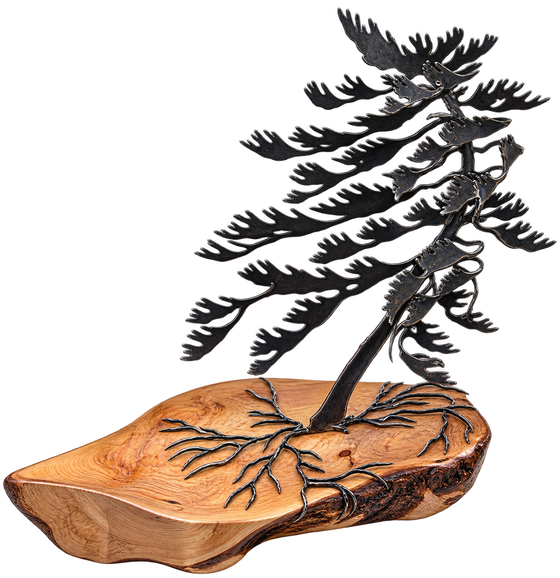 Windswept Pine & Wood Sculpture