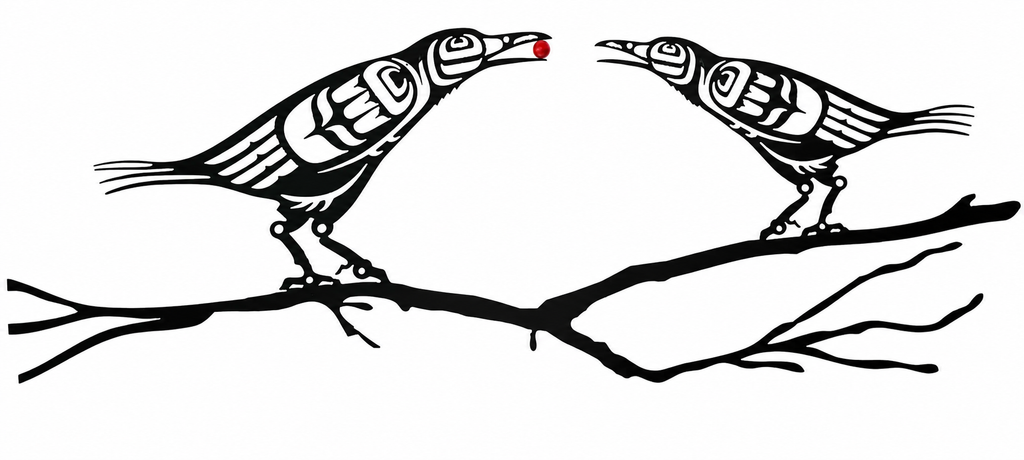 Double First Nations Crows on a Branch