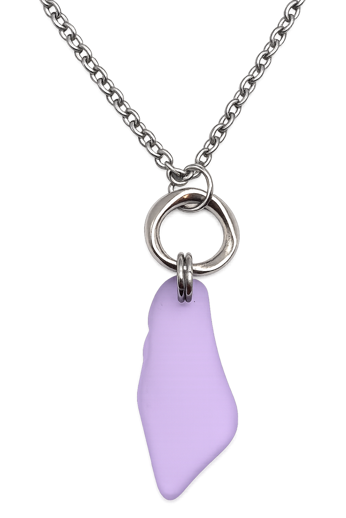 Cultured Sea Glass Necklace Lavender