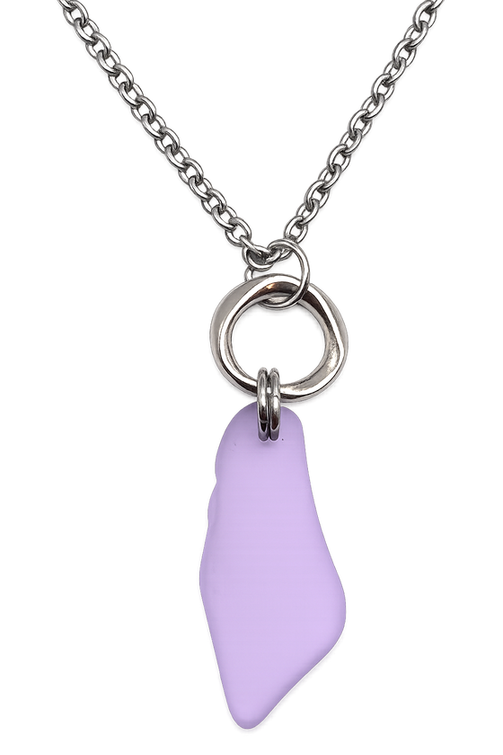 Cultured Sea Glass Necklace Lavender