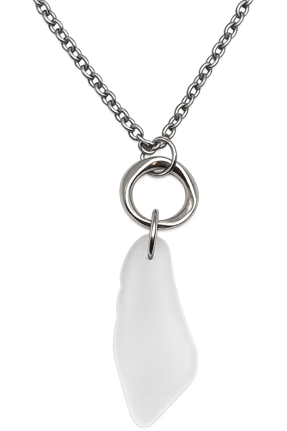 Cultured Sea Glass Necklace White