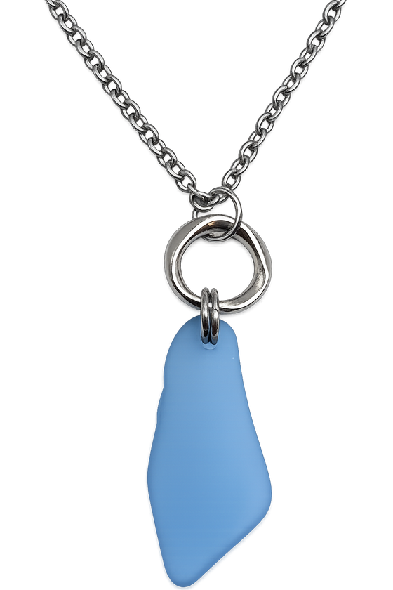 Cultured Sea Glass Necklace Periwinkle