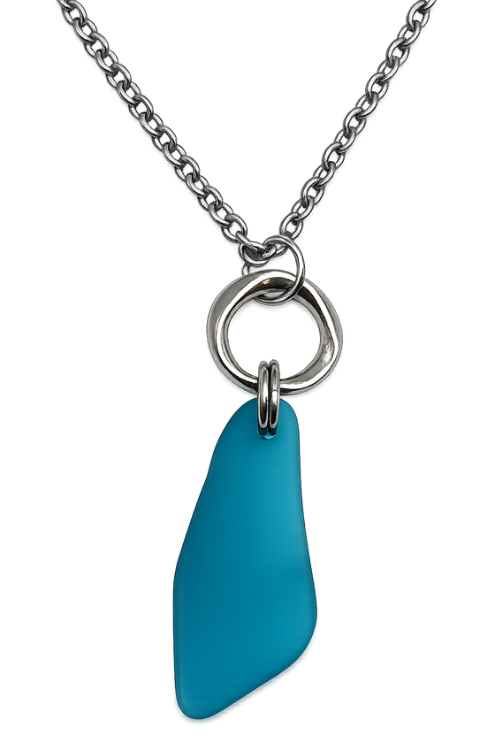 Cultured Sea Glass Necklace Navy