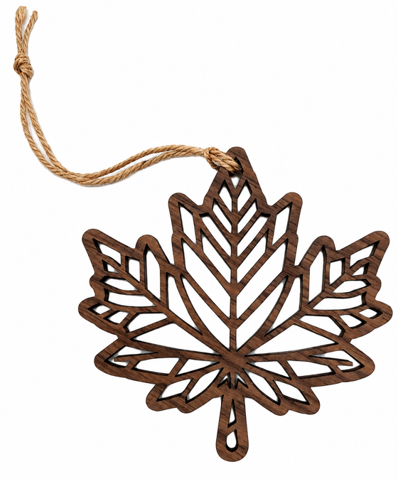 Maple Leaf Cutout Ornament Walnut