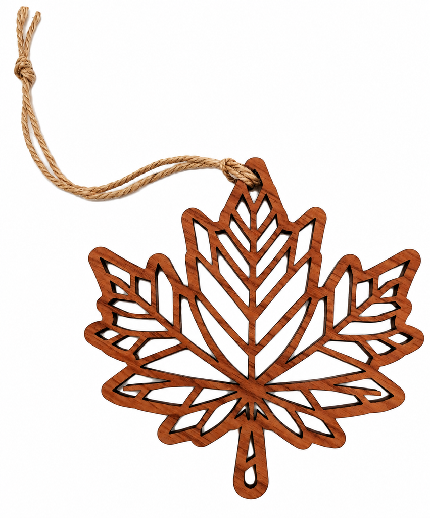 Maple Leaf Cutout Ornament Cherry