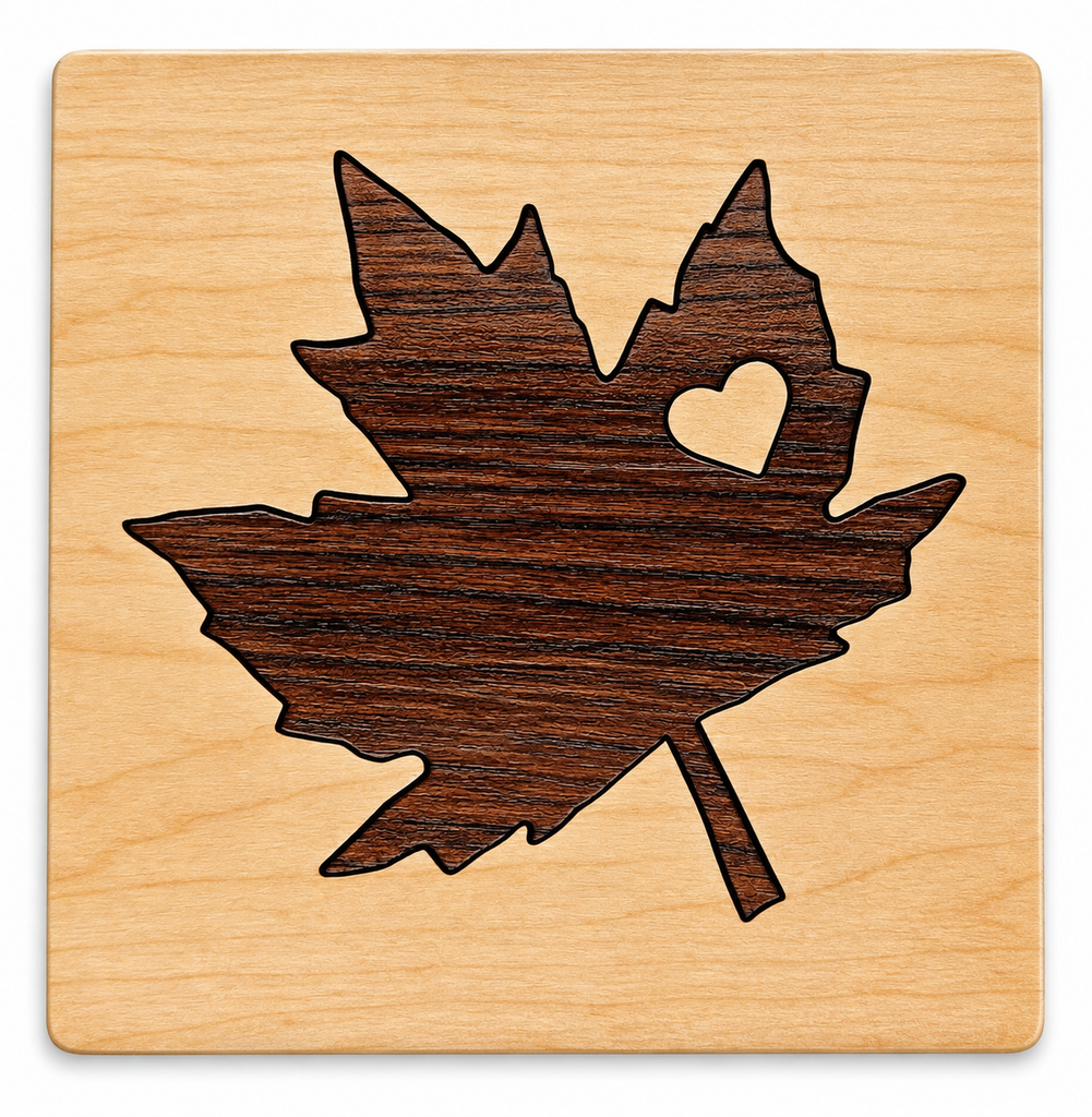 Maple Leaf Wood Coaster