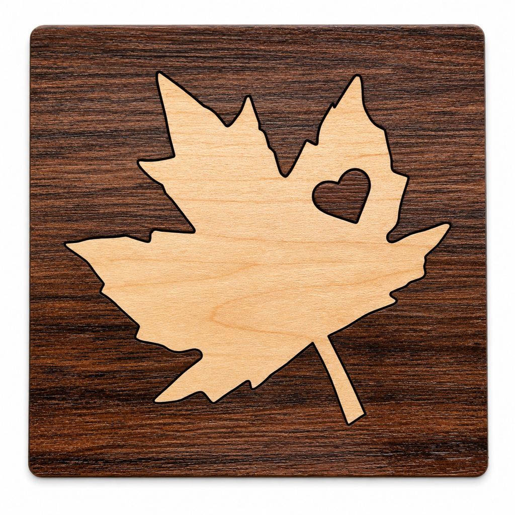 Maple Leaf Wood Coaster
