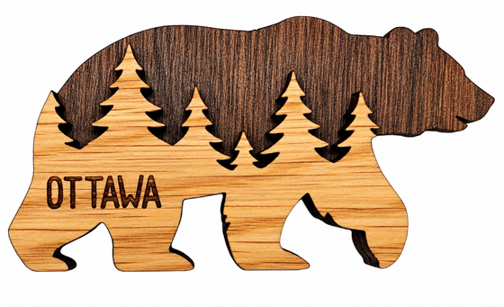 Forest Bear Wooden Magnet