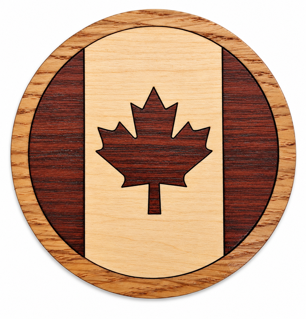 Canada Flag Wood Coaster