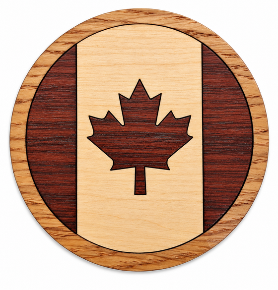 Canada Flag Wood Coaster