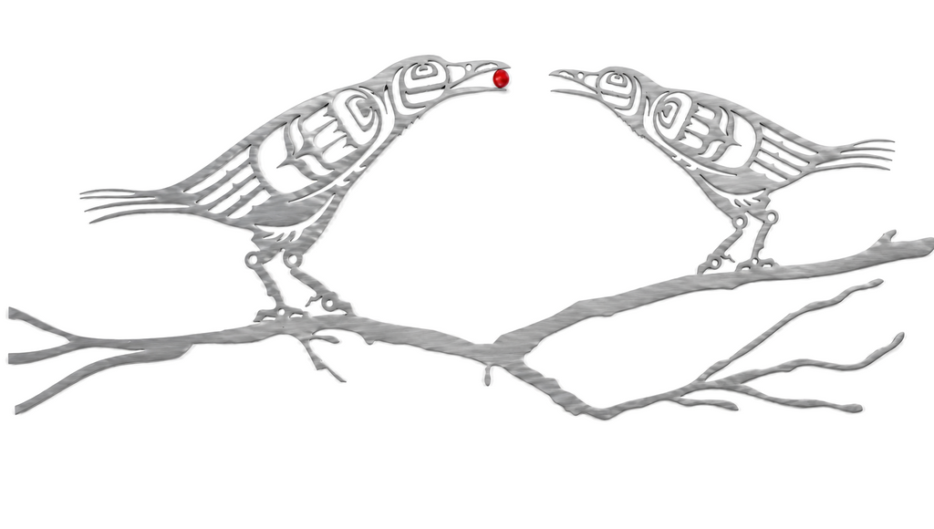 Double First Nations Crows on a Branch