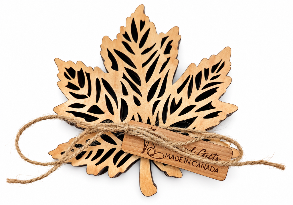 Maple Leaf Shaped Coaster Set Maple