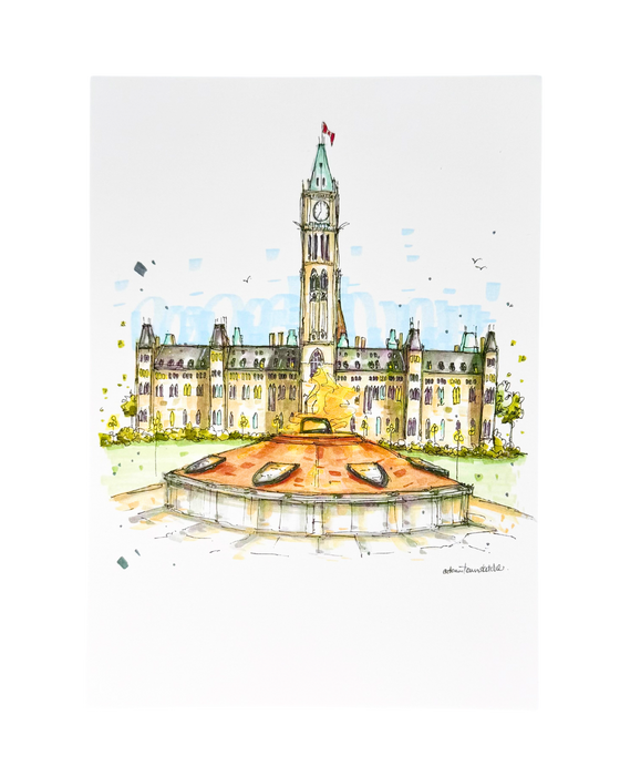 Centennial Flame and Parliament Building Sketch
