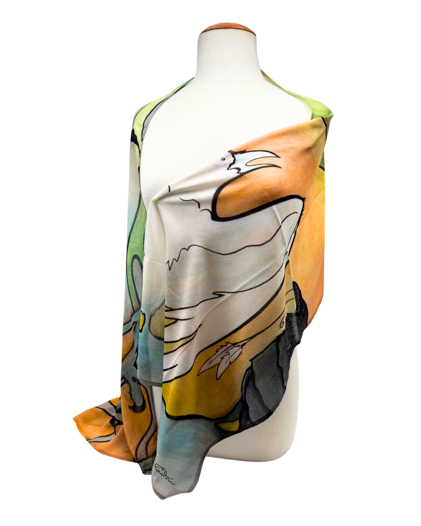 "Forest Temple" Chiffon Scarf