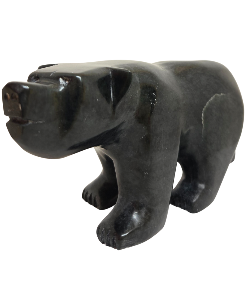 A black soapstone bear.