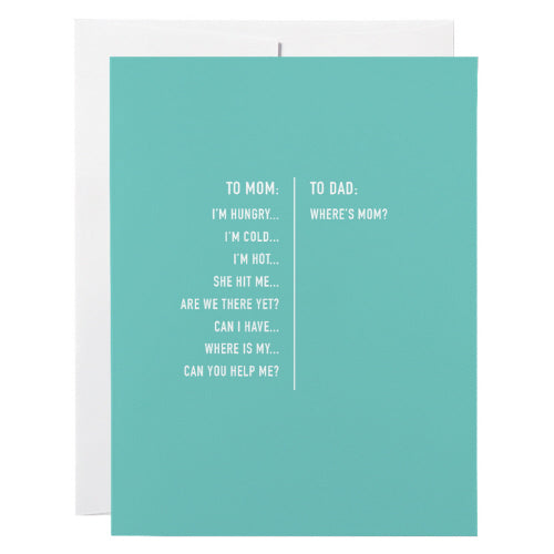 Mom Dad Questions Card
