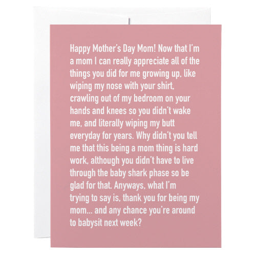 Mom To Mom Card