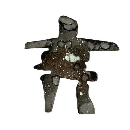 Handpainted Metal Inukshuk Magnet