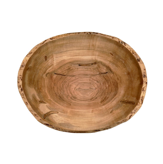 Handcrafted Ambrosia Maple Bowl with Wane Edge
