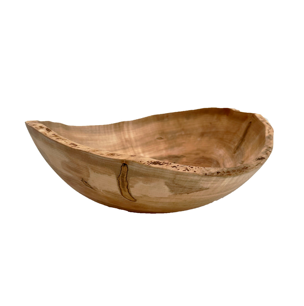 Handcrafted Ambrosia Maple Bowl with Wane Edge