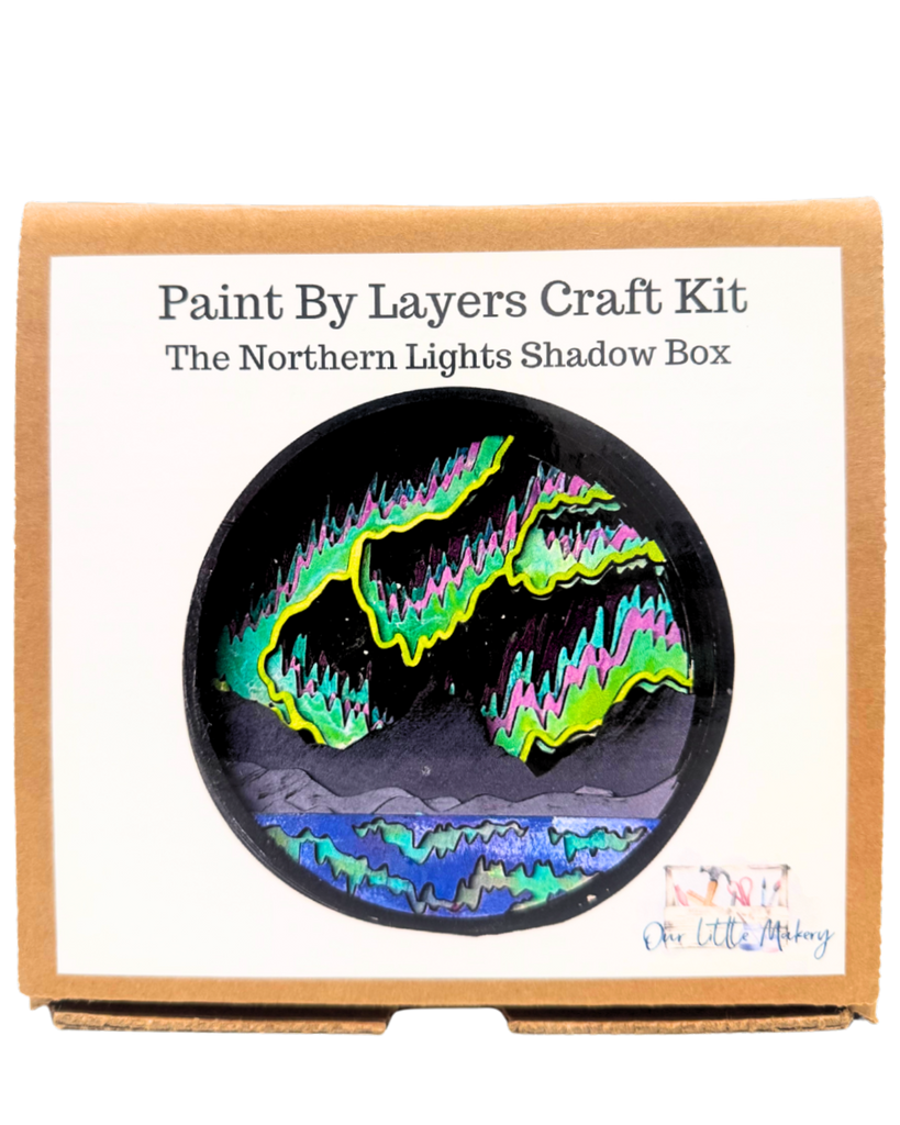 Paint By Layers Craft Kit- Northern Lights Shadow Box