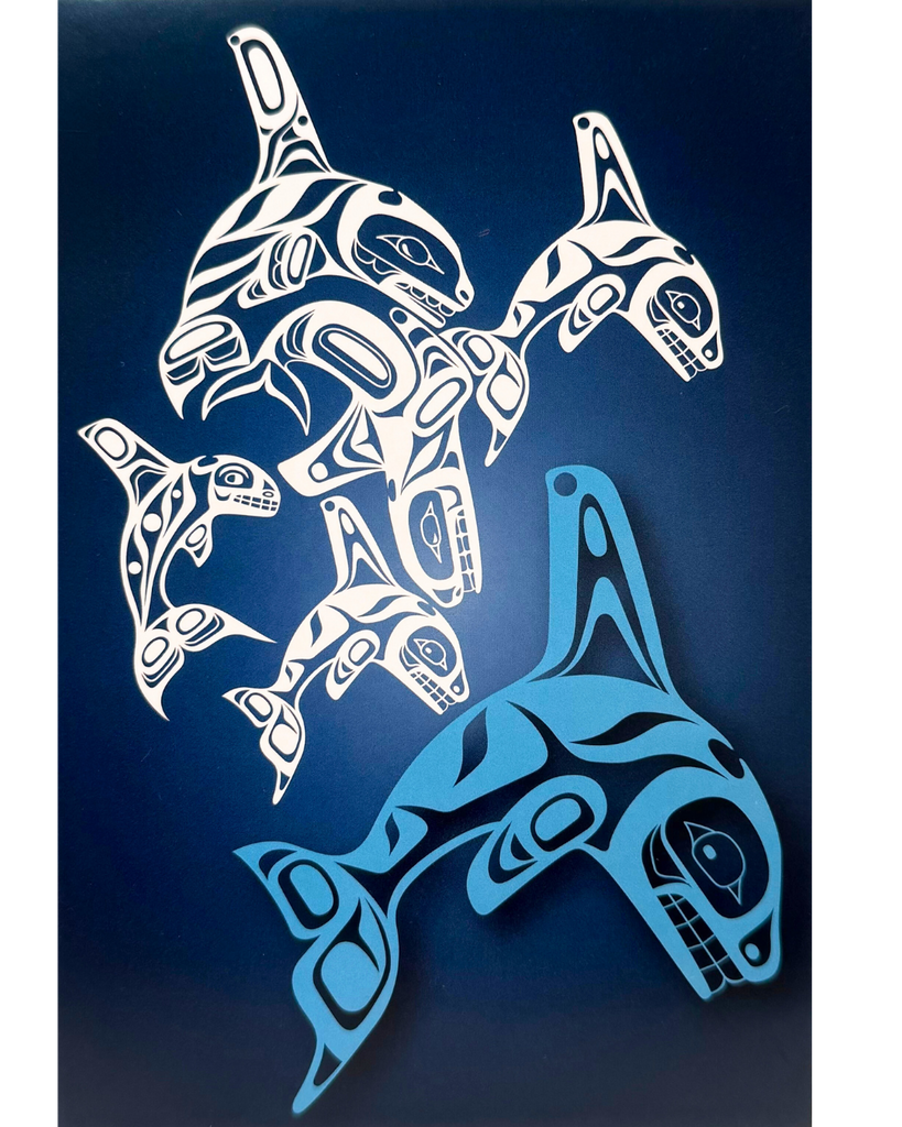 Orca Family Postcard