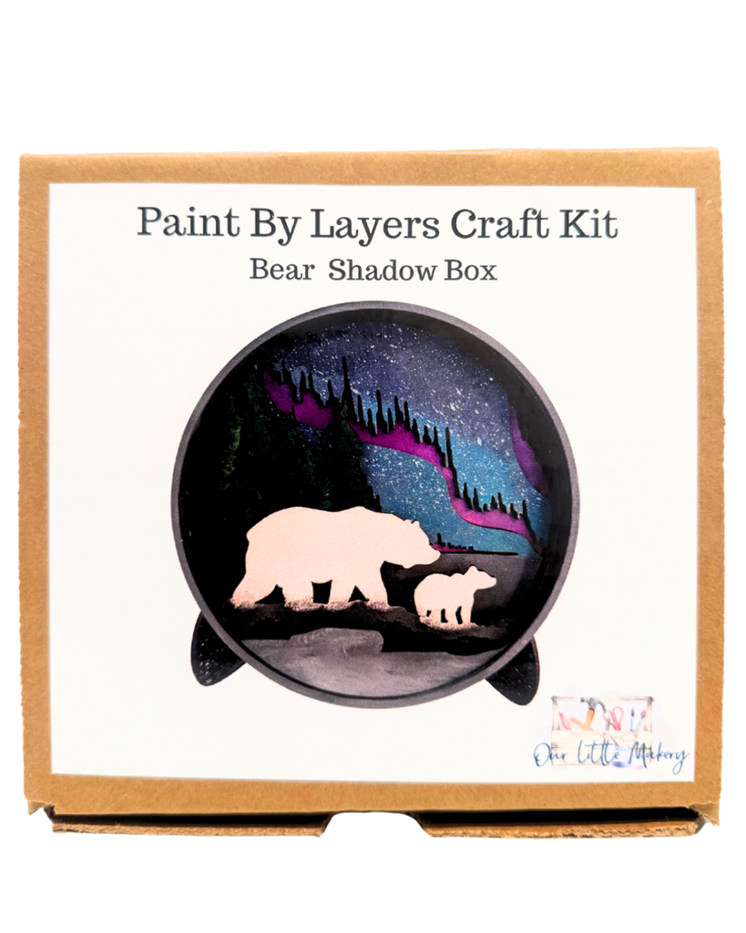 Paint By Layers Craft Kit- Bear Shadow Box
